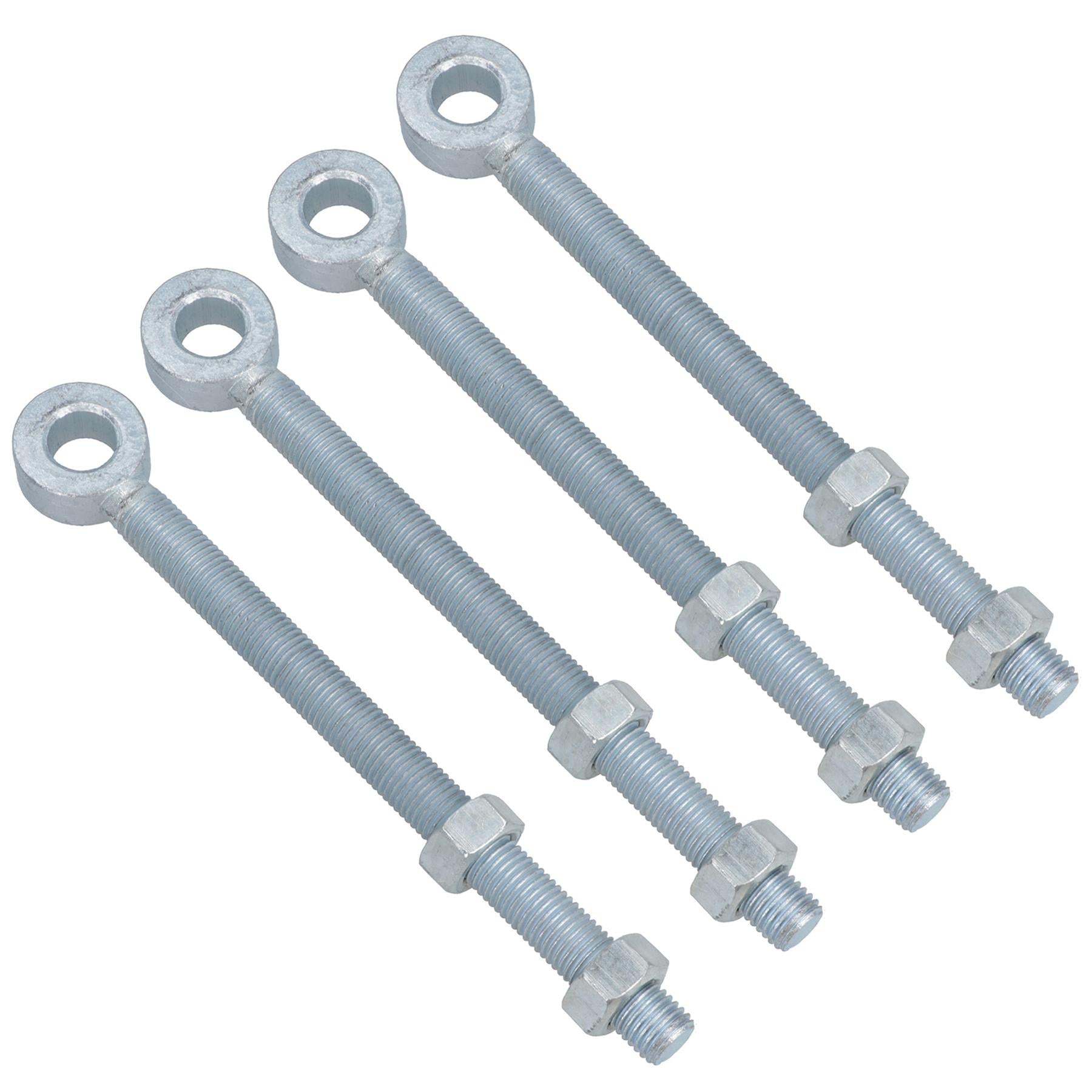 Swing Gate Long Eye Bolts Hinge + Nuts Adjustable Zinc Plated 12mm – 24mm