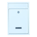 White Wall Mounted Lockable Metal Post Box Outdoor Letter Mail Box Keyed