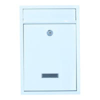 White Wall Mounted Lockable Metal Post Box Outdoor Letter Mail Box Keyed