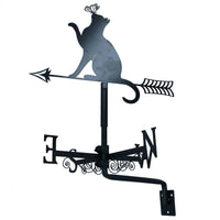 High Quality Black Metal Cat Silhouette Weather Vane Animal Lover Gift
