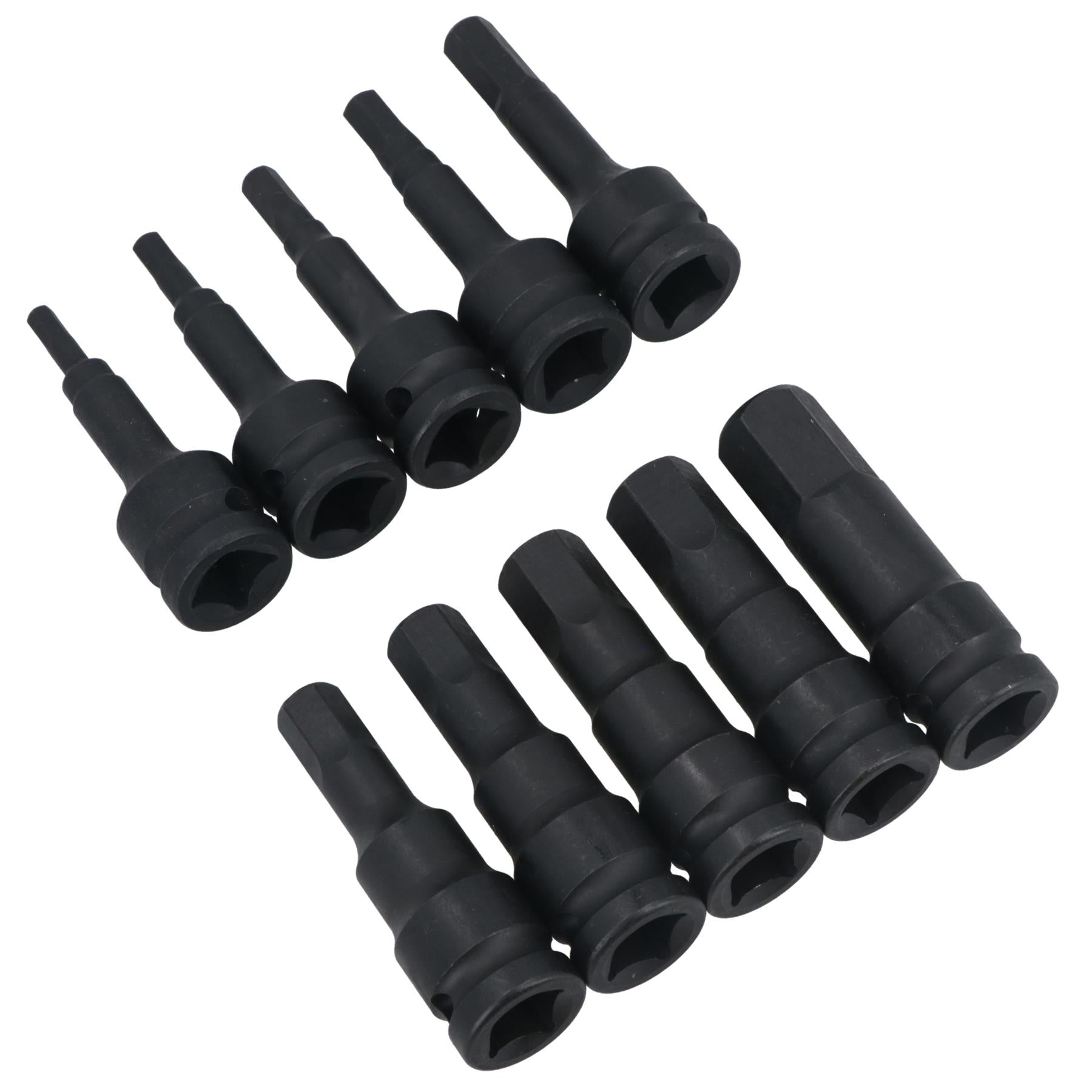 Metric MM Impact Impacted Allen hex Key Sockets Extra Long 5mm – 19mm 10pc