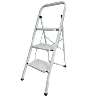 Foldable 3 Tread Step Ladder Non Slip Portable Stepladder Safety Steel Steps