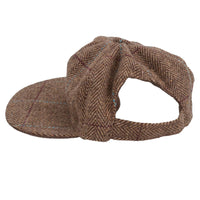 Small Smart Stylish Brown Tweed Dog Puppy Hat Cap With Dog Ear Slots