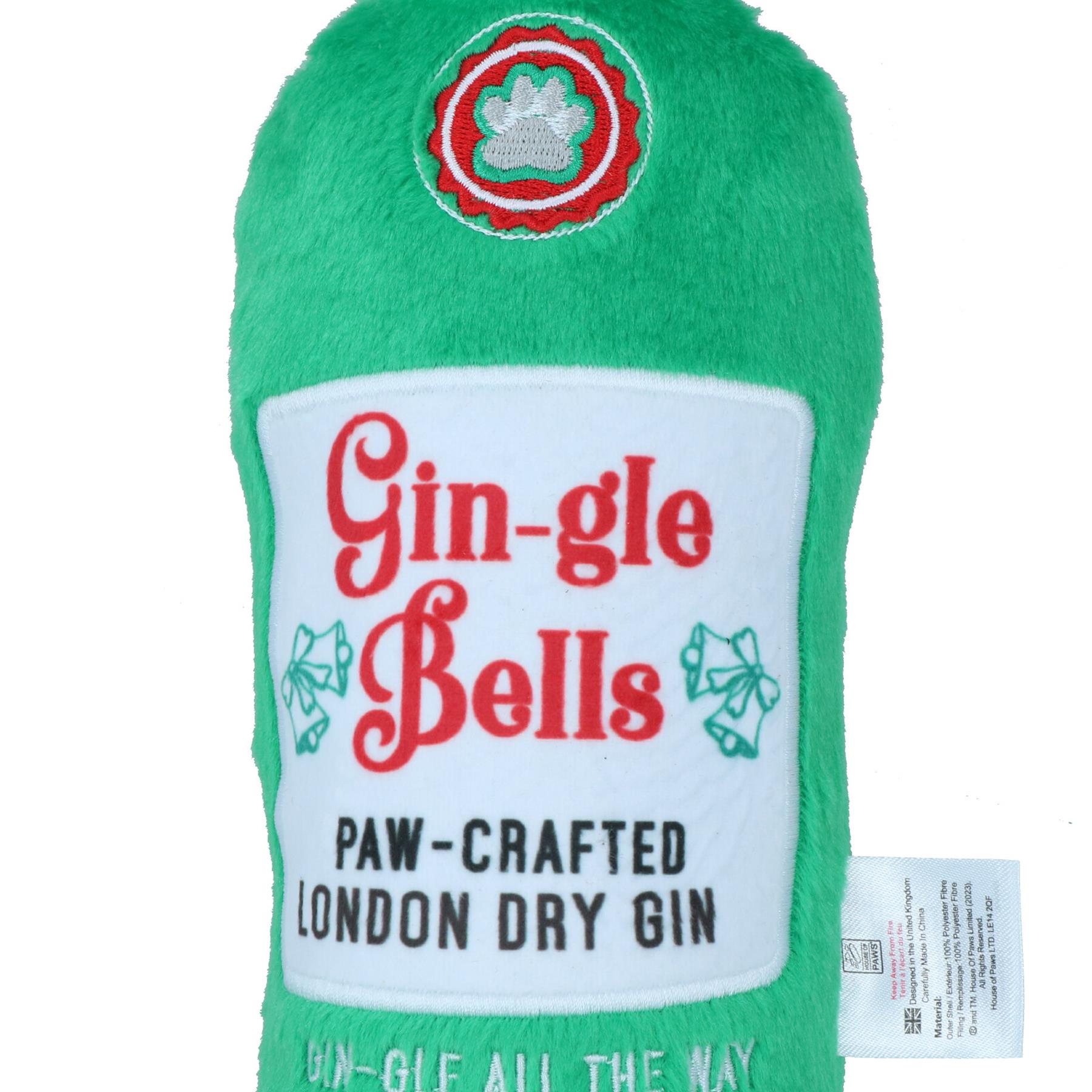 Dog Christmas Gin-gle Bells Festive Squeaky Plush Play Toy Dog Xmas Present