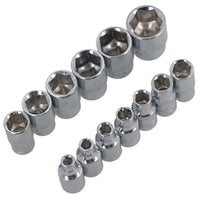 Kit de douilles peu profondes métriques MM 1/4" et accessoires 4 mm - 14 mm, ensemble de 15 pièces