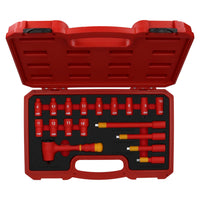 1/4" Drive Insulated VDE Tool Socket and Accessory Kit 18pc Metric GS Approved