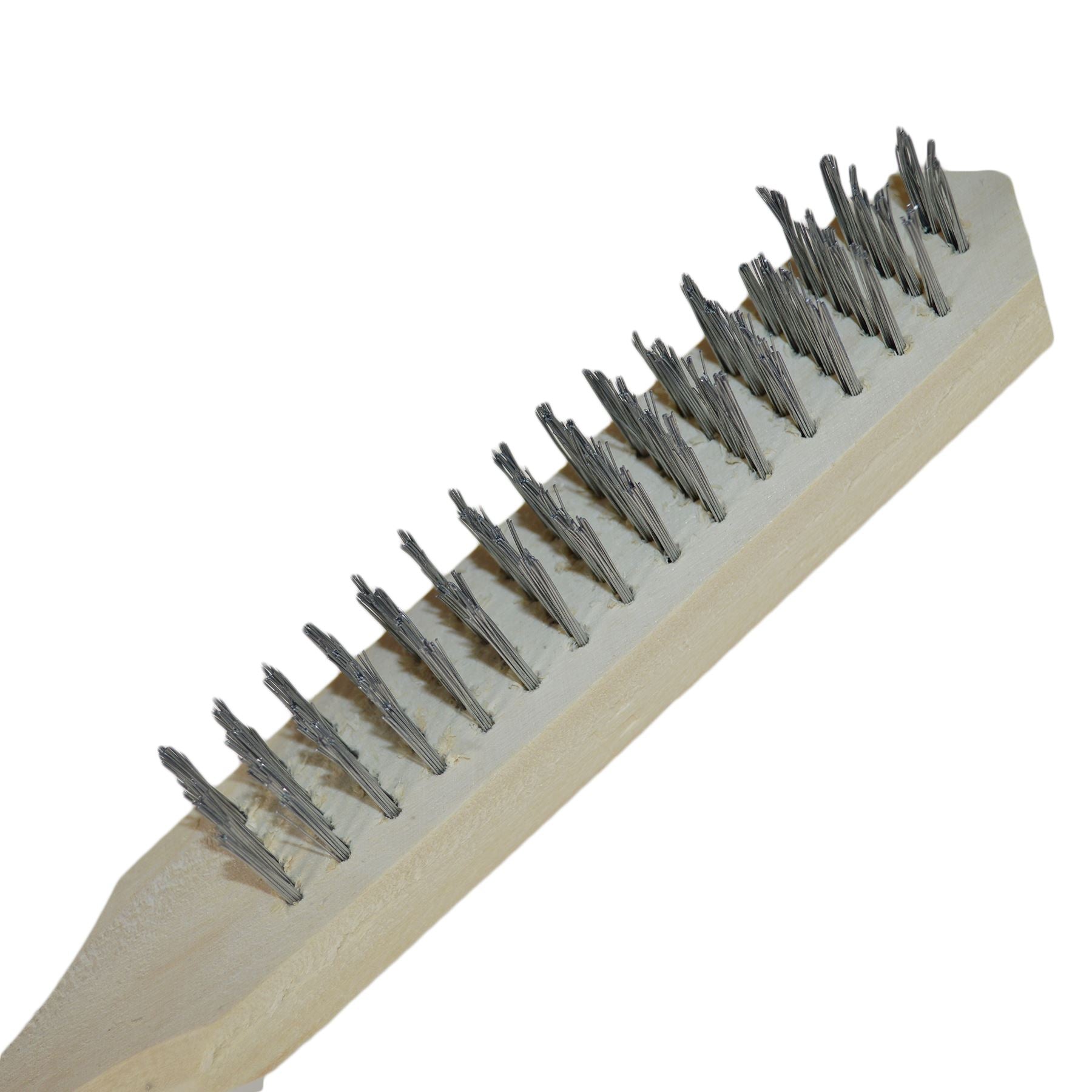 Wire Cleaning Brush 4 Rows Of Steel Wire Bristles With Wooden Handle 10 Pack