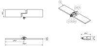 Right Self Aligning Ball Steel Butt Hinge Weld-On Heavy Duty Industrial 50x250mm