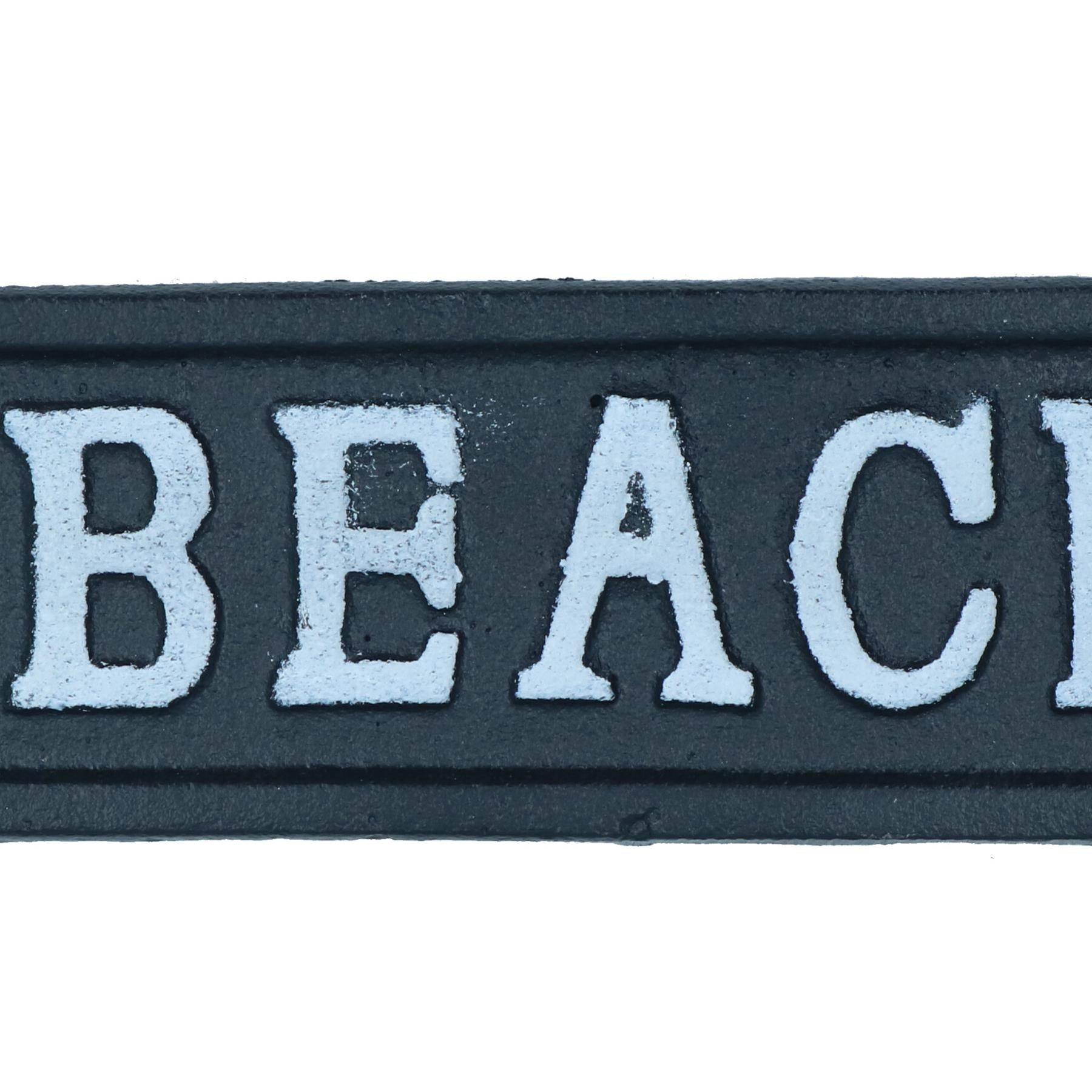 Beach Arrow Sign Cast Iron Sign Plaque Wall Door Fence Gate Post House Garden
