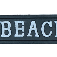 Beach Arrow Sign Cast Iron Sign Plaque Wall Door Fence Gate Post House Garden