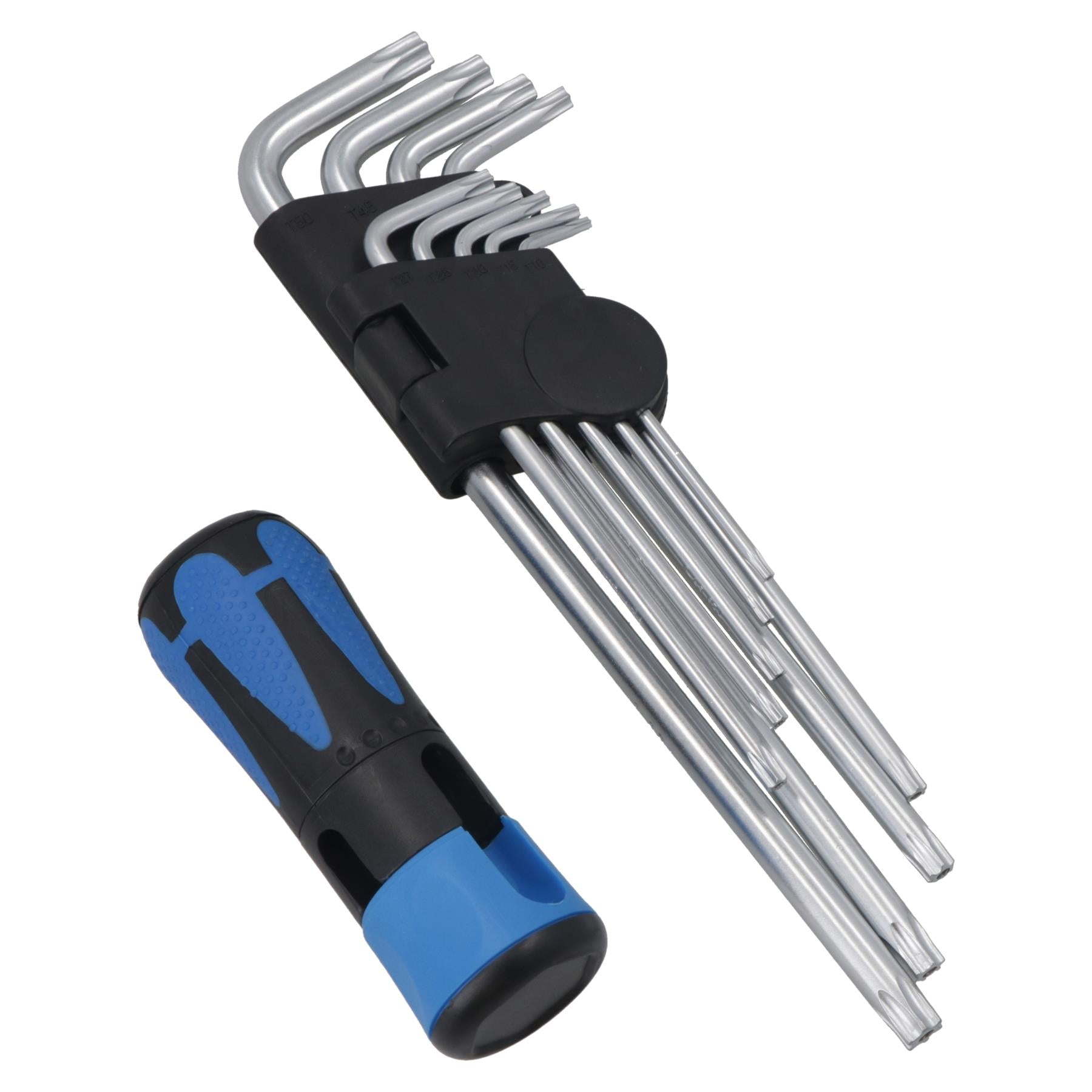 Jeu de 9 clés Torx anti-effraction Security Star avec embouts de type L T10 - T50