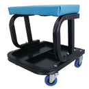 Garage Workshop Mechanics Padded Rolling Stool Chair Seat Swivel Wheels