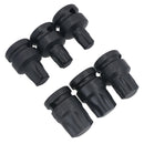 Impact 1/2" Drive Shallow Stubby Torx Star Male Bit Sockets T55 - T100 6pc Set