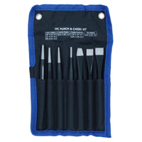 7pc Punch And Chisel Set With Taper Pin Cold Chisels + Centre Punch