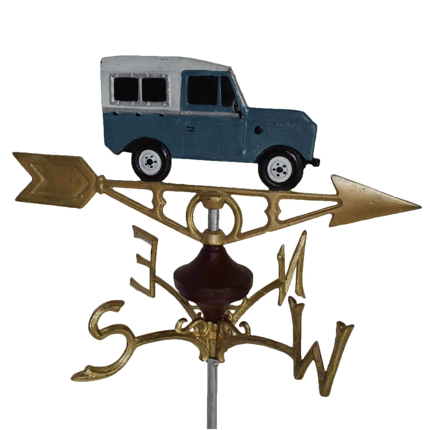 Landrover Defender Weather Vane Vain Ridge Mount Gold House Roof Cast Iron