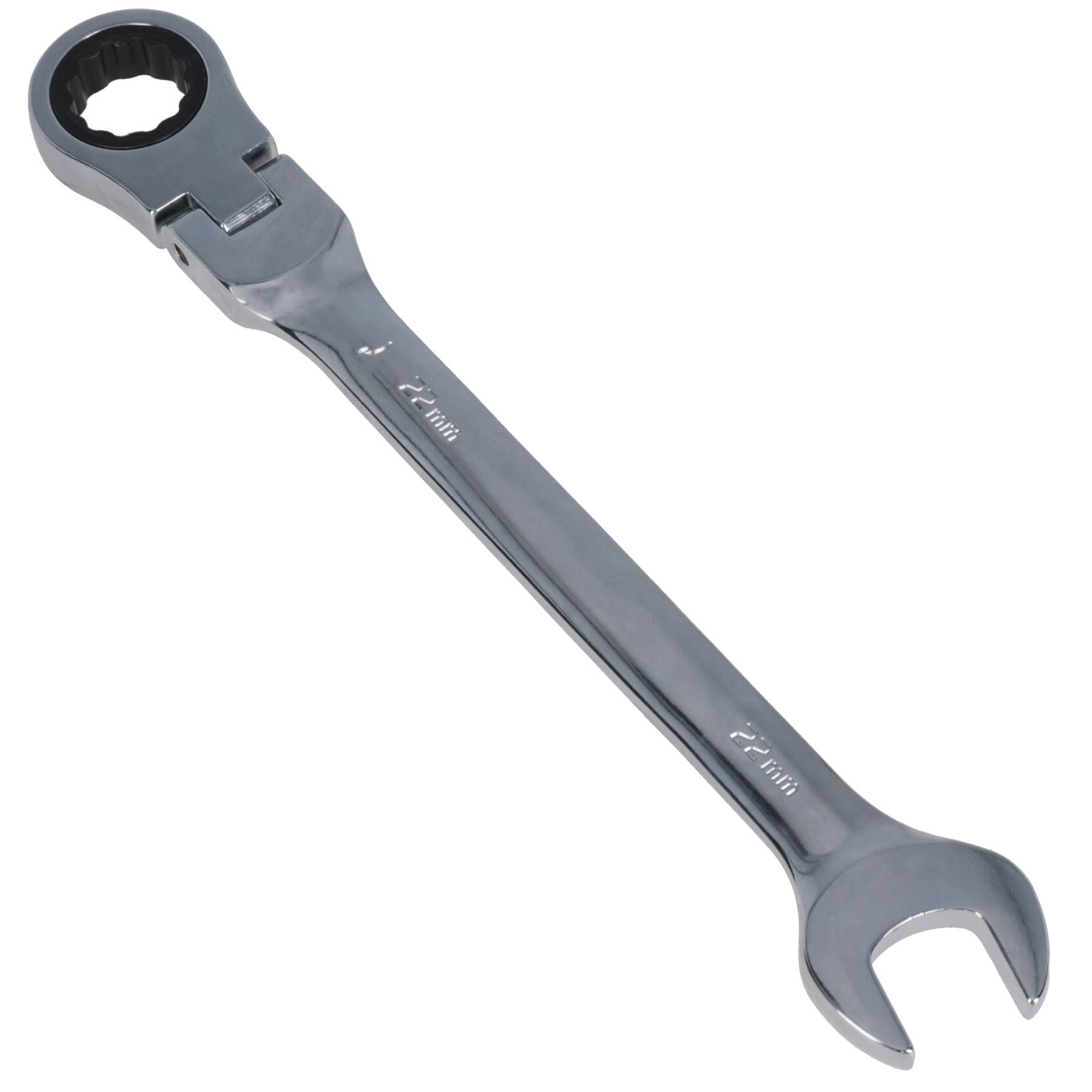 22mm Metric Flexible Combination Ratchet Spanner wrench 12 Sided 72 Teeth