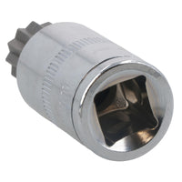 Douilles carrées triples inviolables à entraînement mâle cannelé 1/2" M10 - M18