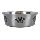 1 gamelle robuste et antidérapante en argent pour chien et chiot, gamelle pour nourriture et eau, 16 cm