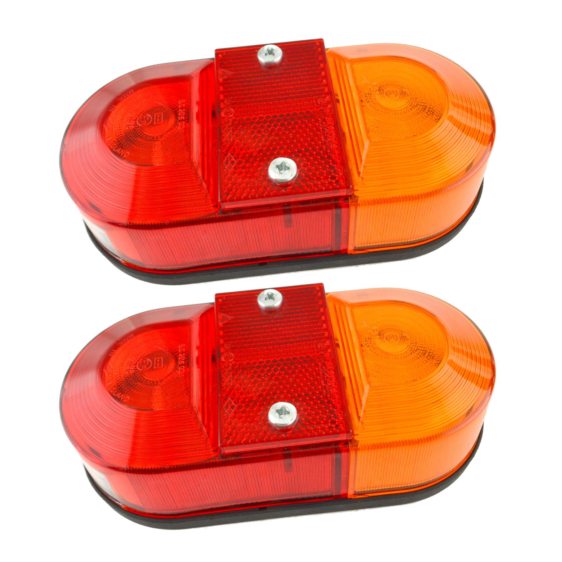 2 x Horse Box Light Trailer Combination Lamp Reflector Number Plate Rear (Pair)