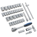 Jeu de douilles extensibles peu profondes AF SAE métriques MM et impériales 1/2" 42 pièces