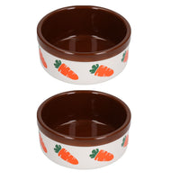 2pk Brown Small Aniamls 5"/12.5cm Ceramics Food Water Bowls Dish