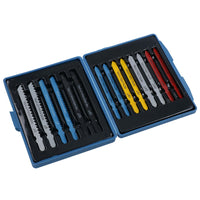 14pc Jigsaw Blade Set T Shank Fitting Jig Saw Metal Plastic Wood Blades TE750