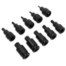 1/2in Drive Spline Triple Square Male Tamper Shallow Impact Sockets M4 – M18 10pc
