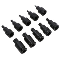 1/2in Drive Spline Triple Square Male Tamper Shallow Impact Sockets M4 – M18 10pc