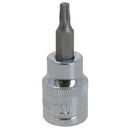 T20 Male Torx Bit Star Socket 3/8" Drive Standard Internal Chrome Vanadium Steel
