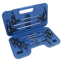 Ensemble de clés Allen métriques hexagonales + clés Torx Star T Bar 2 – 10 mm T10 – T50 18 pièces