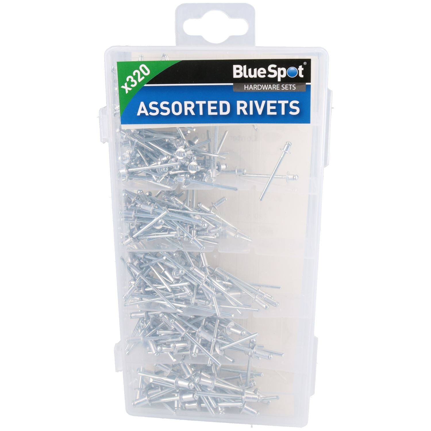 Pop Pot Riveter Rivet Tool Nozzles 2.4mm - 4.8mm With 320 Assorted Alu Rivets