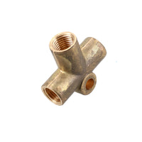 Brass Brake Pipe Fitting 3 Way Adaptor 7/16" UNF x 20 TPI for 1/4" Pipe T Piece