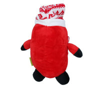 Cadeau de Noël pour chien Peluche réconfortante et couinante Pingouin rouge pour chien 12x23cm