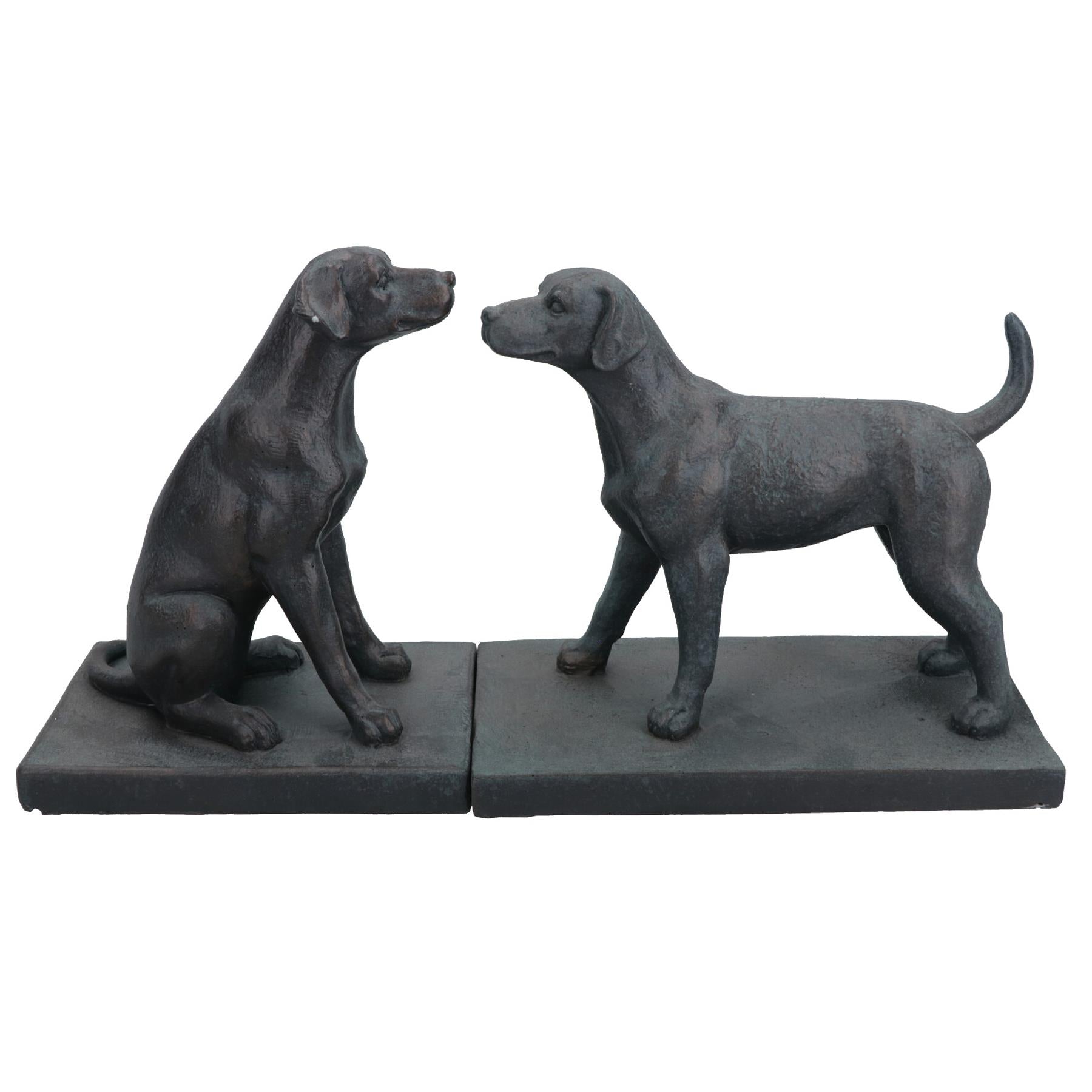 Dog Bookends Labrador Ornament Figurine Cast Iron Book Ends Stand Holder