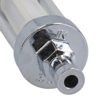 Inline Fuel Petrol Filter Glass + Chrome Universal for 10mm (3/8”) Hose