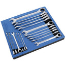 17pc Metric Gear Ratchet Combination Spanner Wrench 72 Teeth 8 – 24mm