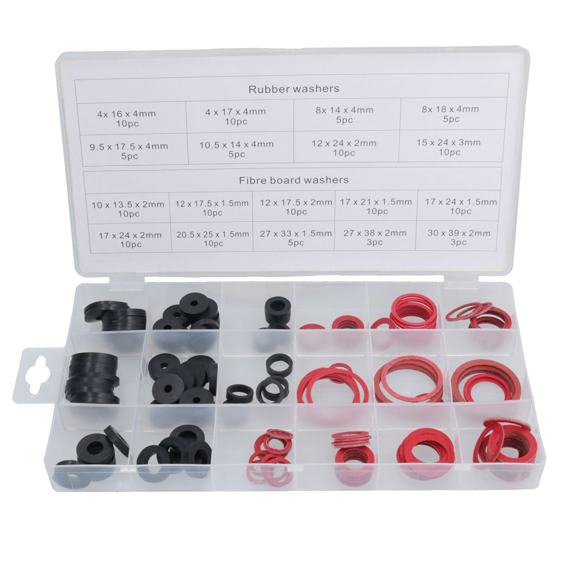141pc Sealing Washer Assortment Set Rubber and Fibre Seal Plumbers Washers