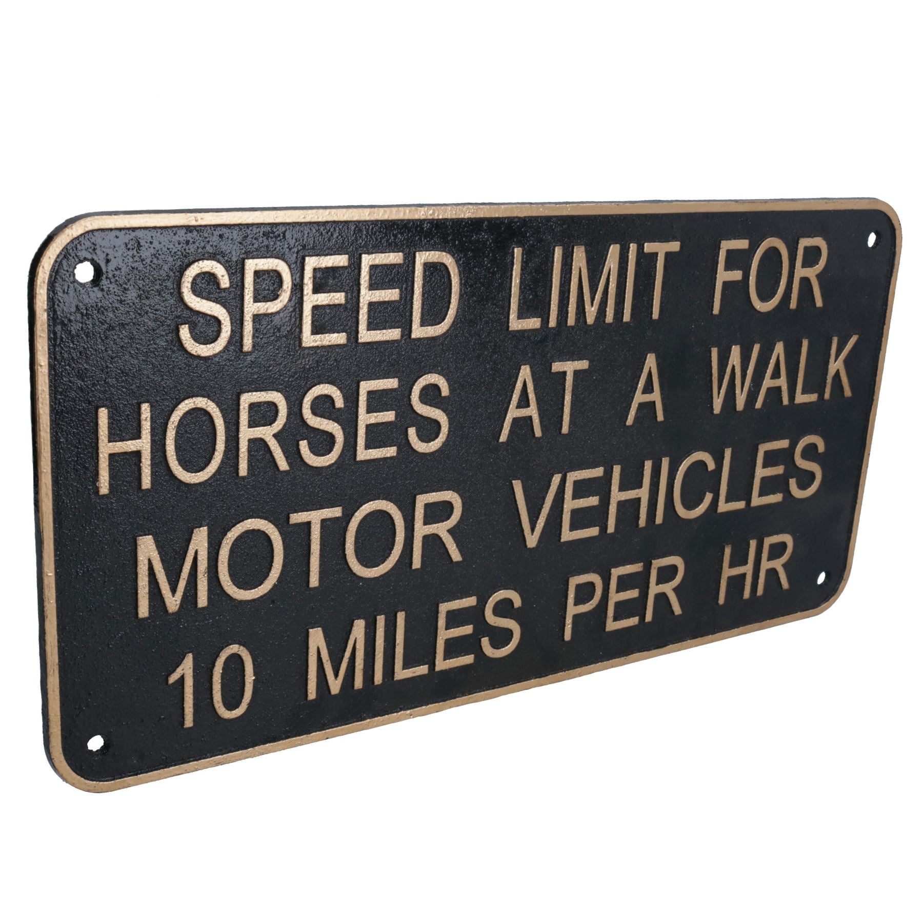 Plaque en fonte avec limite de vitesse pour chevaux, porte, mur, maison, portail, véhicule à moteur