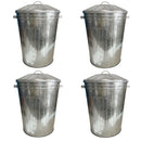 Large Metal Galvanised Bin with Lid + Handles Waste and Animal Feed Storage