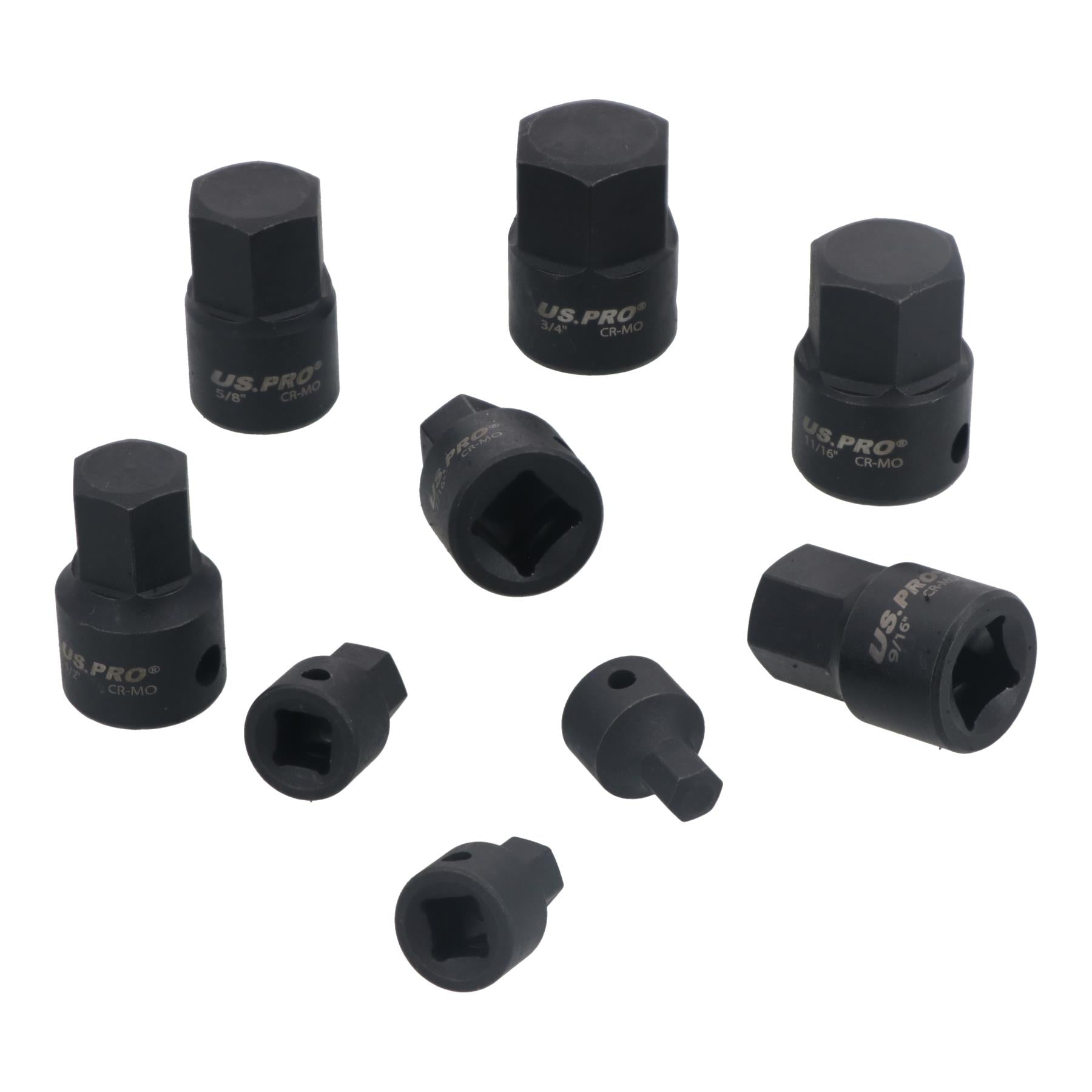 Douilles hexagonales mâles SAE impériales, entraînement 1/4" 3/8", jeu de 9 pièces 1/4" - 3/4"