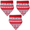 XS/S Dog Christmas Festive Pattern Neckerchief Neck Size Approx 21-33cm 3PK