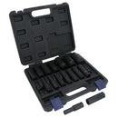 16pc 1/2" Dr 6 Point European Deep Impact Socket Set 10 - 32mm US PRO AT468