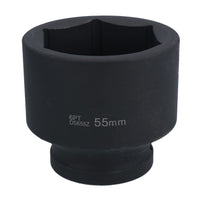 55mm 3/4in Drive Metric Shallow Impact Wheel Nut Socket 6 Sided Single-Hex