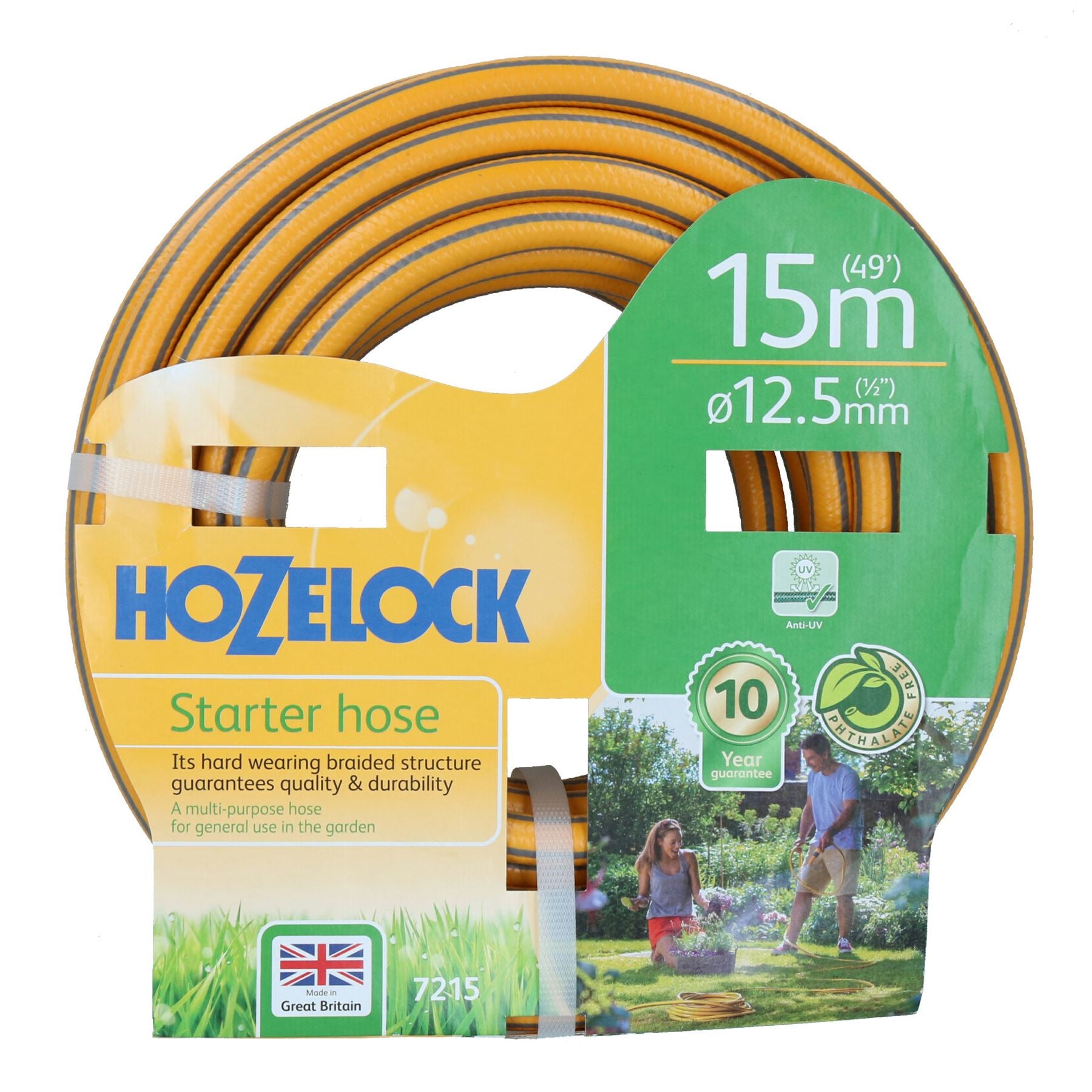 Hozelock Starter Garden Hose Pipe 12.5mm 15m, 20m or 50m PVC Watering Yard