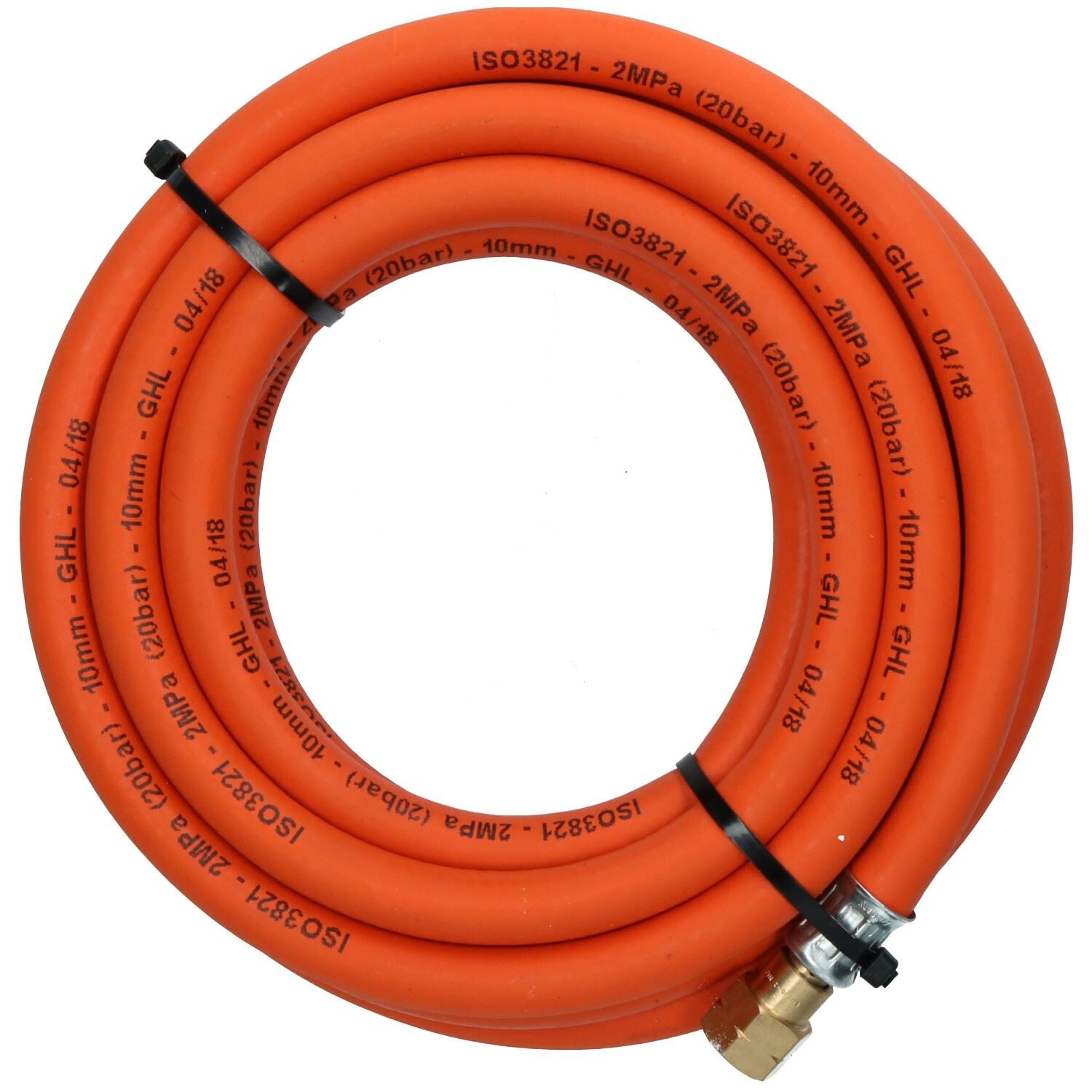 Single Propane Fitted Rubber Hose Pipe Cutting & Welding 5M 3/8" BSP Gas