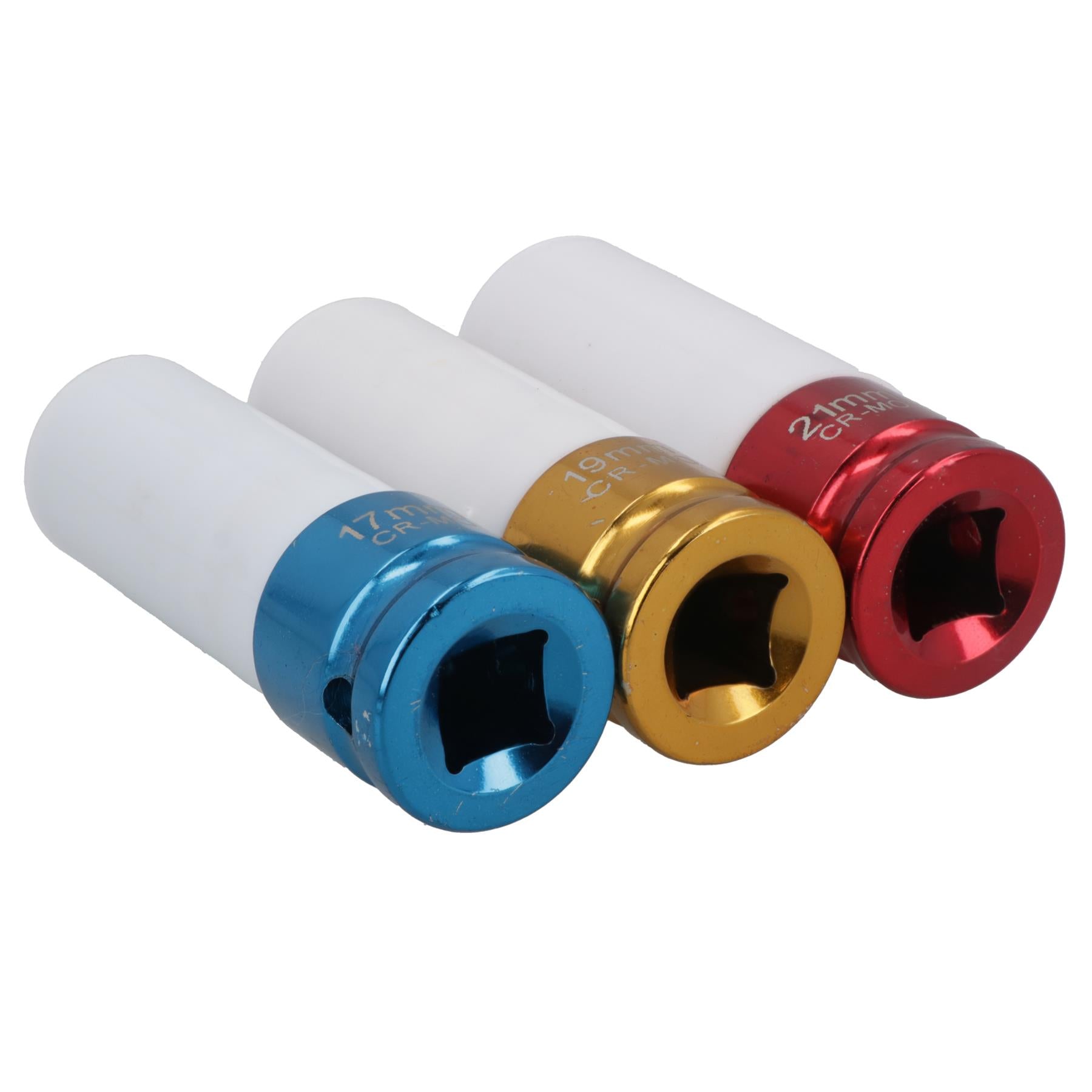 Douilles à chocs en alliage pour écrous de roue à entraînement profond de 1/2 po 17 mm, 19 mm, 21 mm à paroi mince