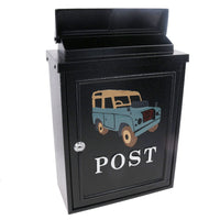 Landrover Defender Letter Post Mail Box Metal Black Wall Door House Lockable