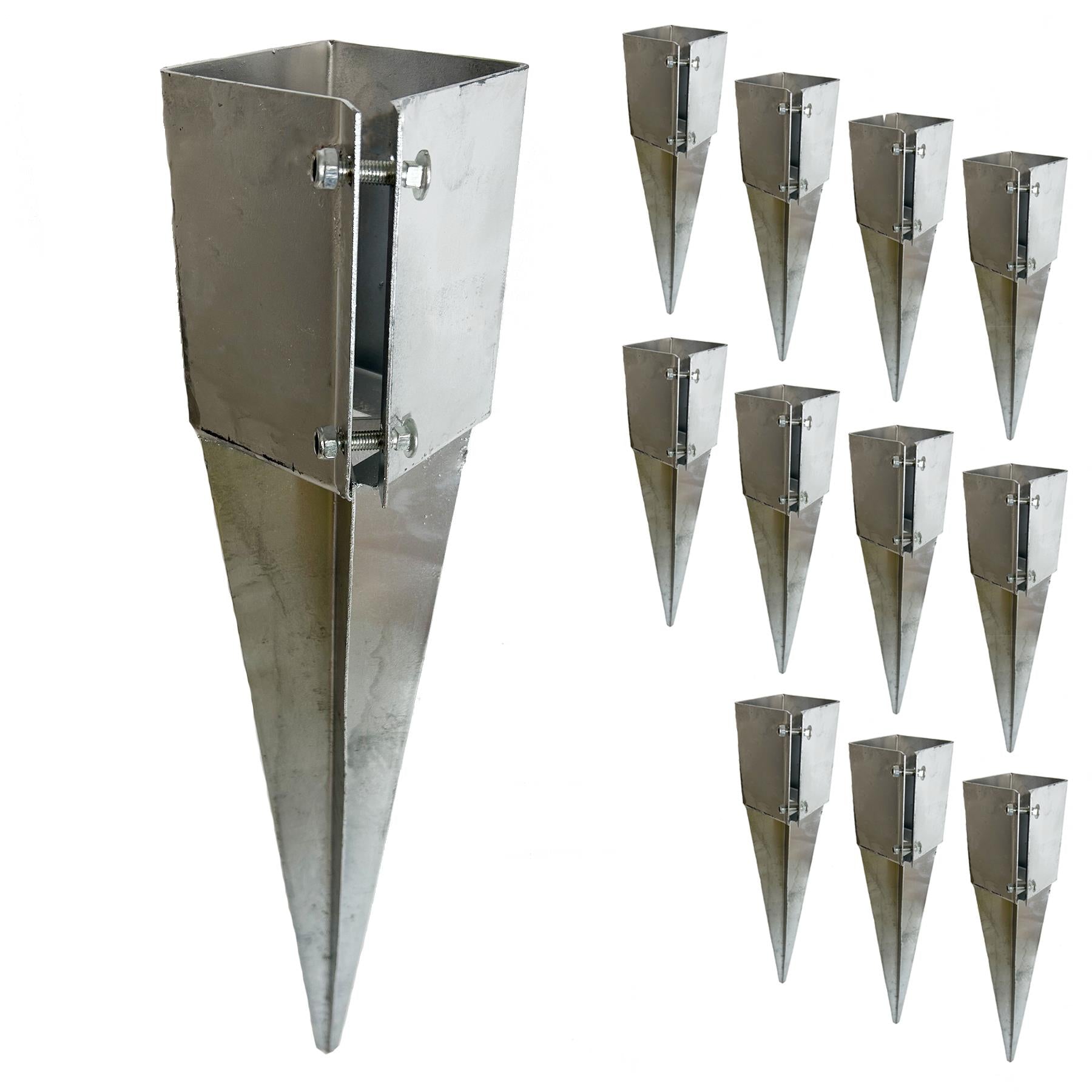 Fence Post Holder Support Drive In Spike Galvanised For 75mm or 100mm Posts