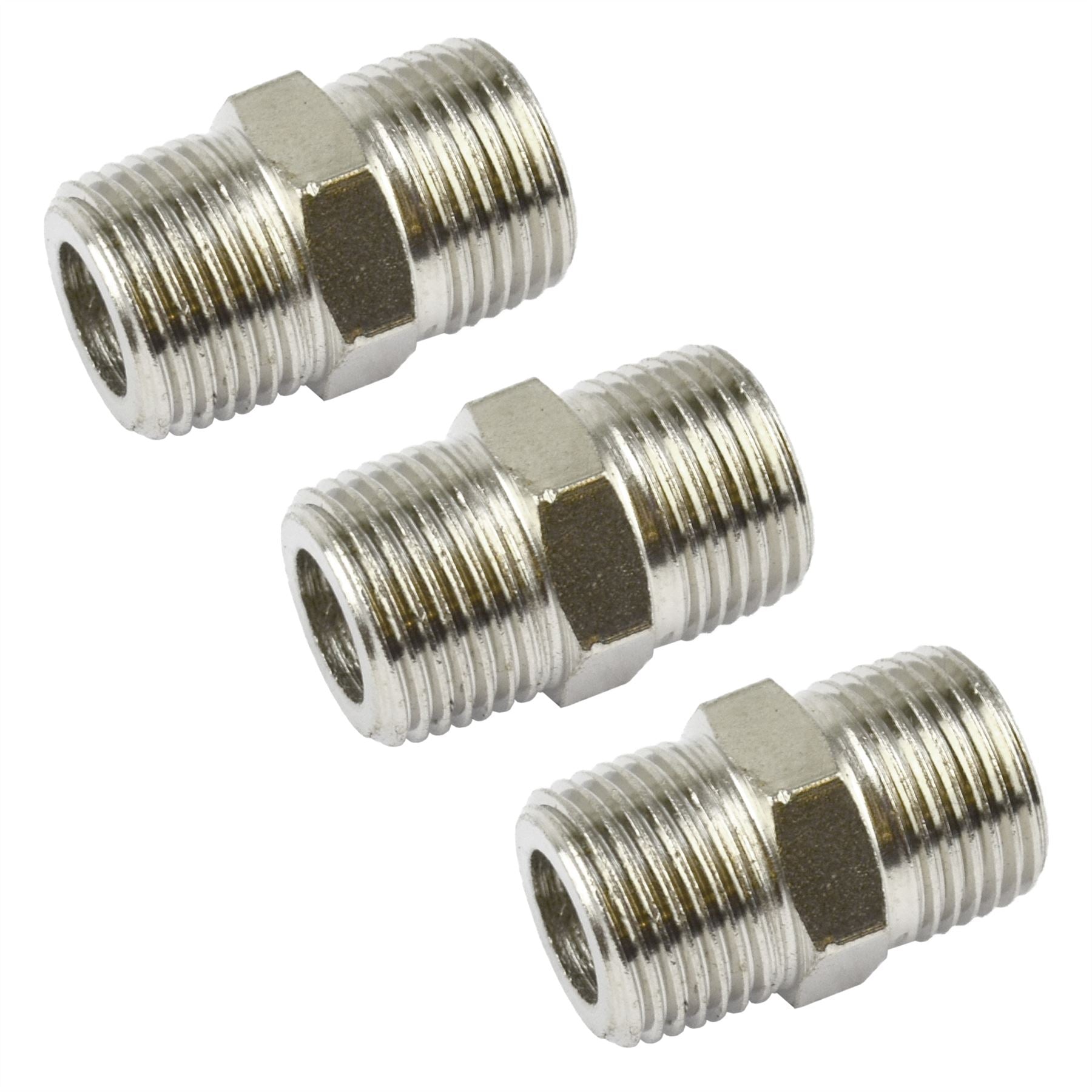 Air Line Hose Compressor Fittings / Connector 3/8" BSP Male to Male 3 PACK FT014