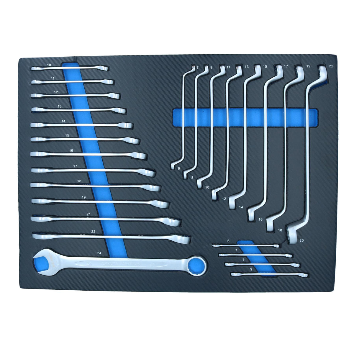 Metric Combination And Double Offset Ring Spanner Wrench Set 6 – 24mm 25pc
